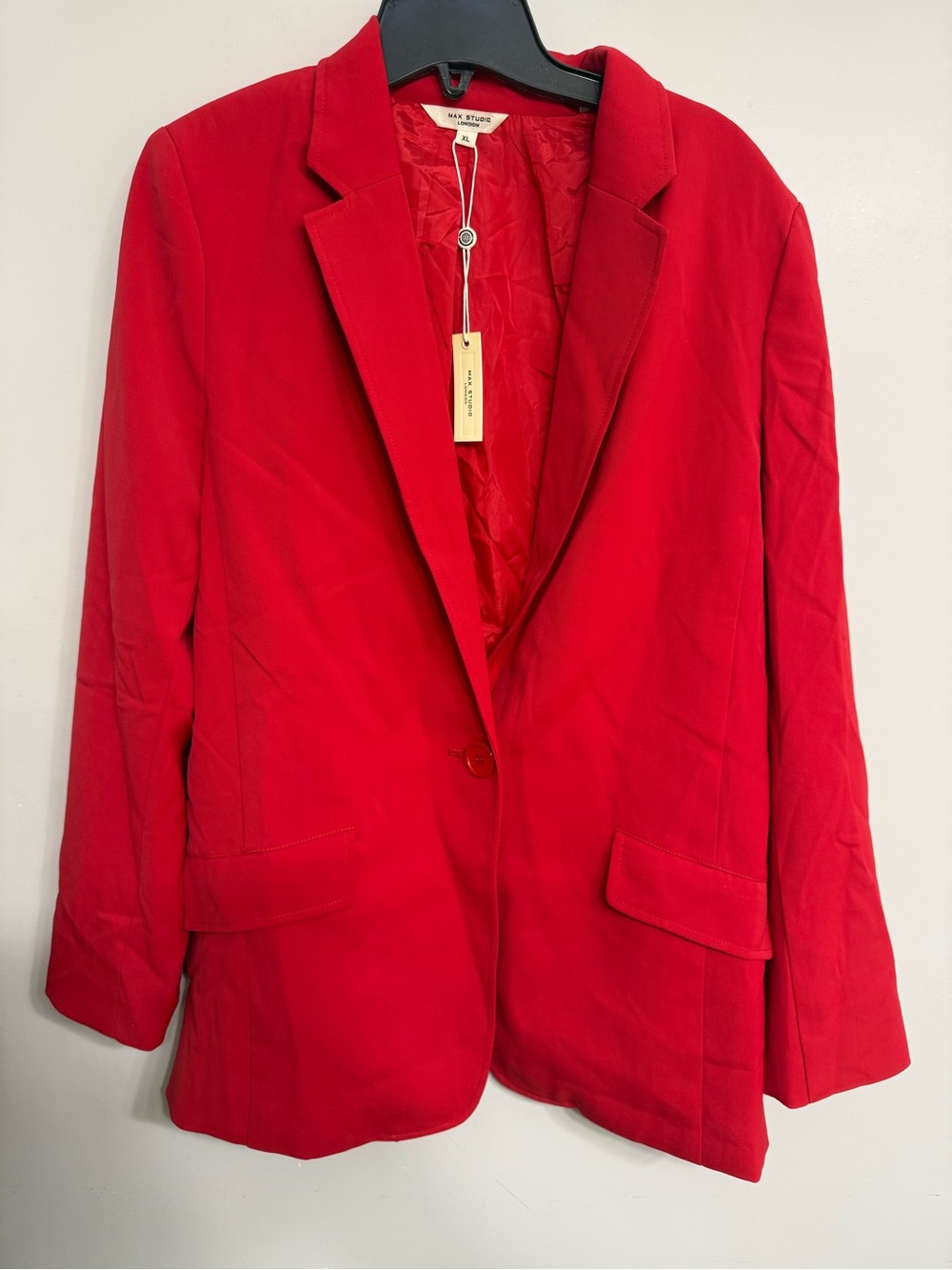 Max Studio Red Single-Button Women's Blazer NWT